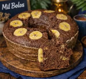 Bolo de Banana com Cacau